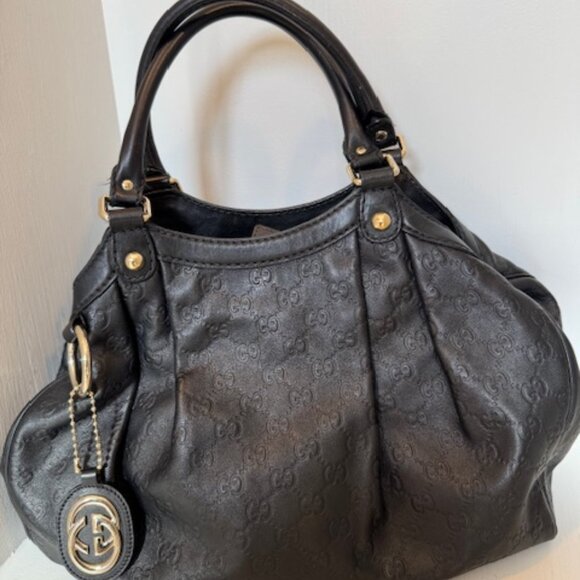 Gucci Black Guccissima Leather Medium Sukey Tote Bag - Picture 1 of 13